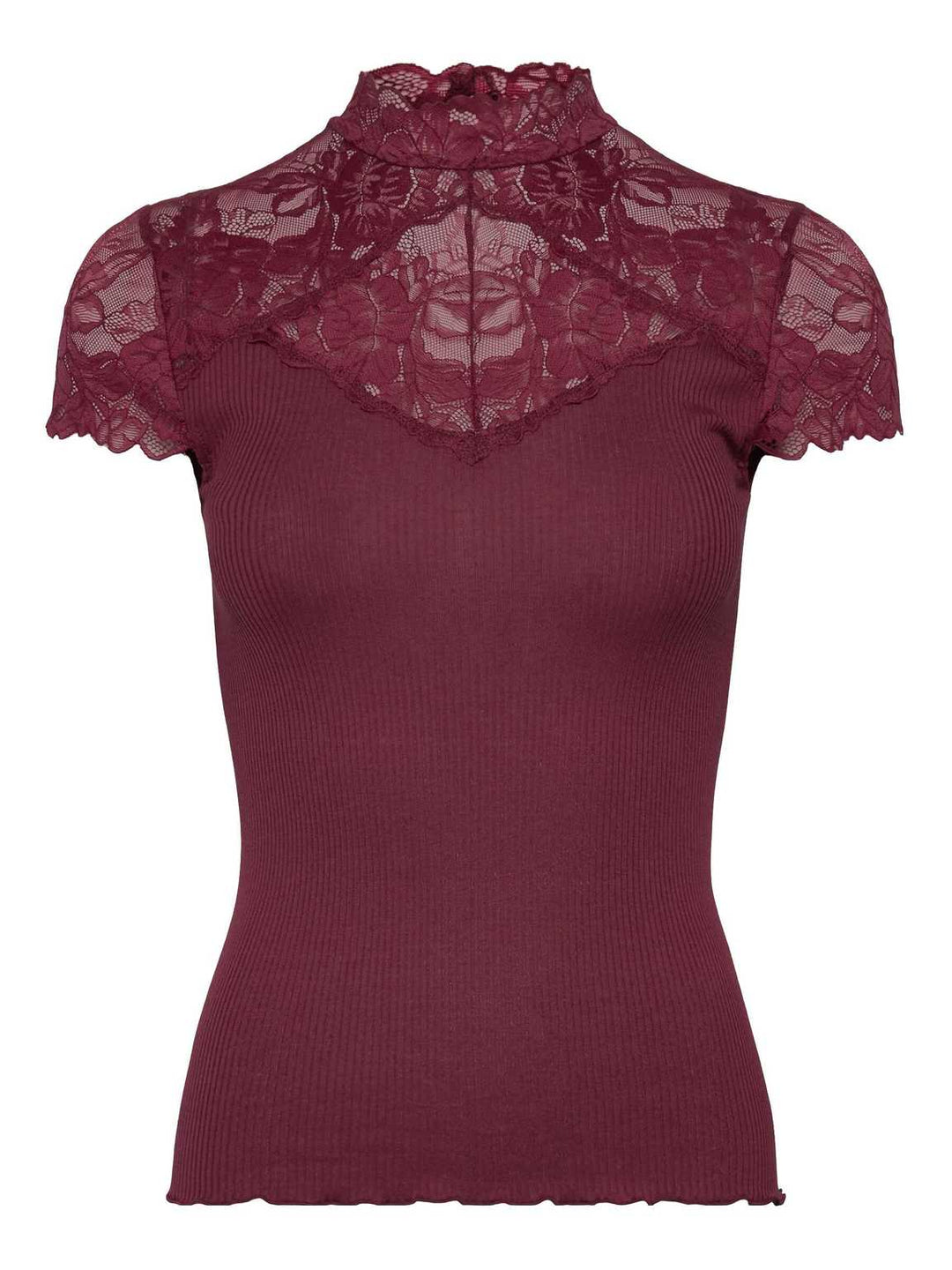 Beatha Silk Capsleeve Lace T-shirt Windsor Wine - Rosemunde - My Milou