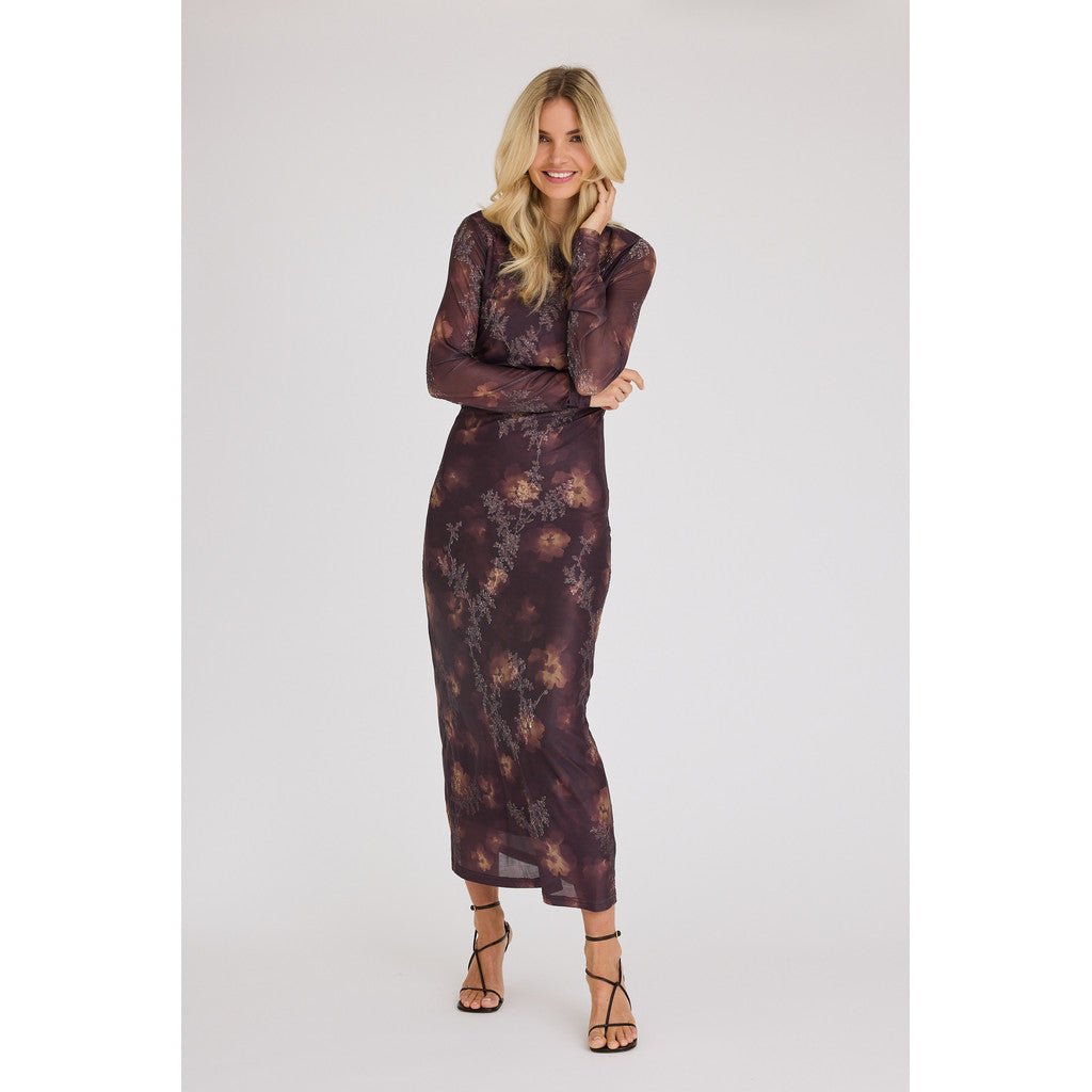 Belena L/S Mekko Brown/Sand - A-VIEW - My Milou
