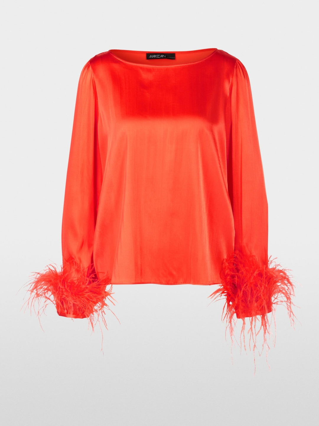 Blouse With Feather Detail Bright Tomato - Marc Cain - My Milou