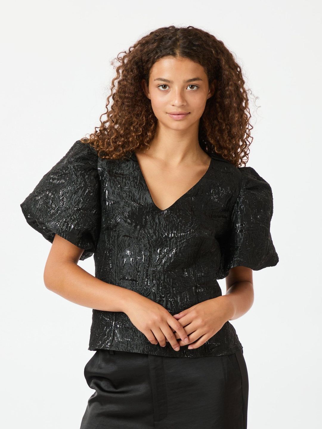 Camia Metallic Brocade Pusero Black - Neo Noir - My Milou