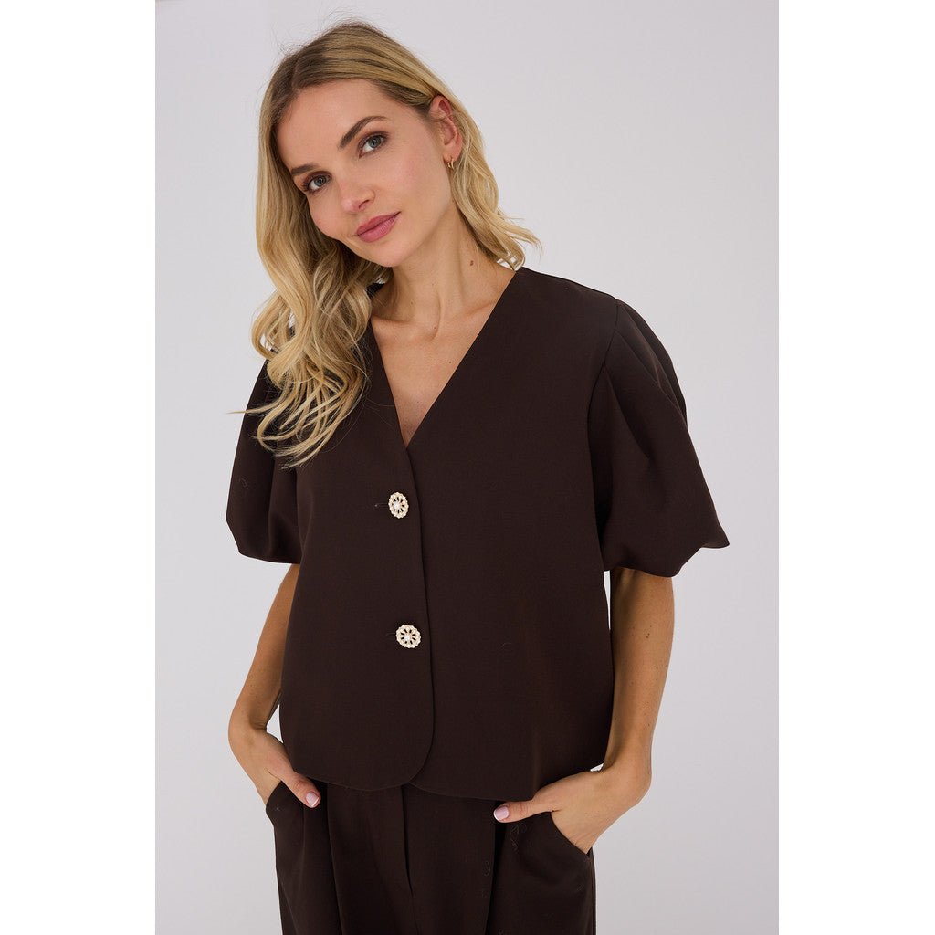 Christa Pearl Jacket Dark Brown - A-VIEW - My Milou