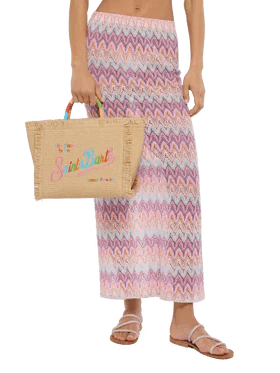 Colette Straw Effect Laukku Multicolor Logo Embroidery - SAINT BARTH - My Milou