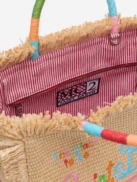 Colette Straw Effect Laukku Multicolor Logo Embroidery - SAINT BARTH - My Milou
