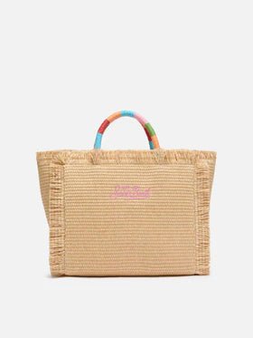Colette Straw Effect Laukku Multicolor Logo Embroidery - SAINT BARTH - My Milou