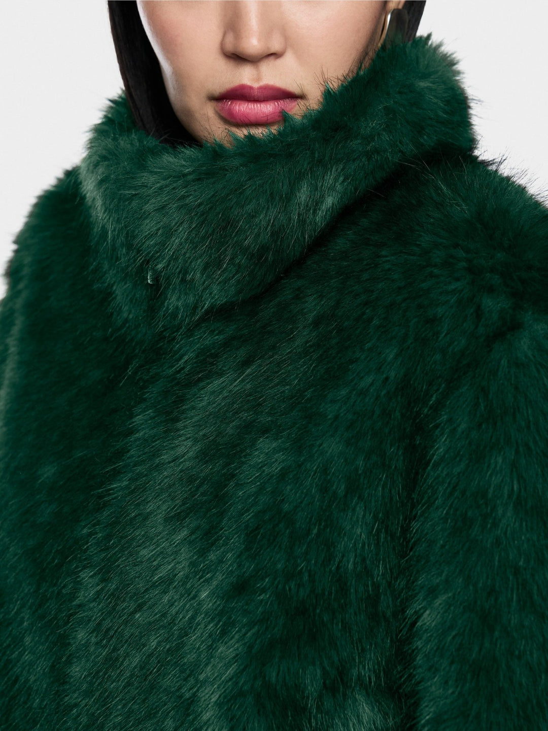 Cosy Faux Fur Jacket Dark Jade Green - Marc Cain - My Milou