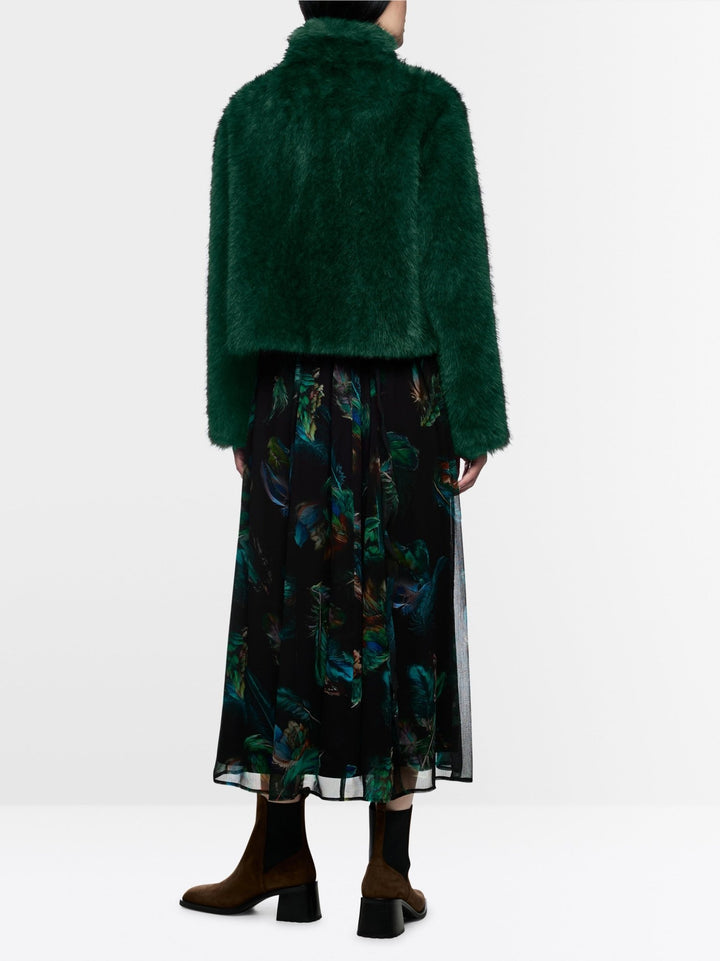 Cosy Faux Fur Jacket Dark Jade Green - Marc Cain - My Milou