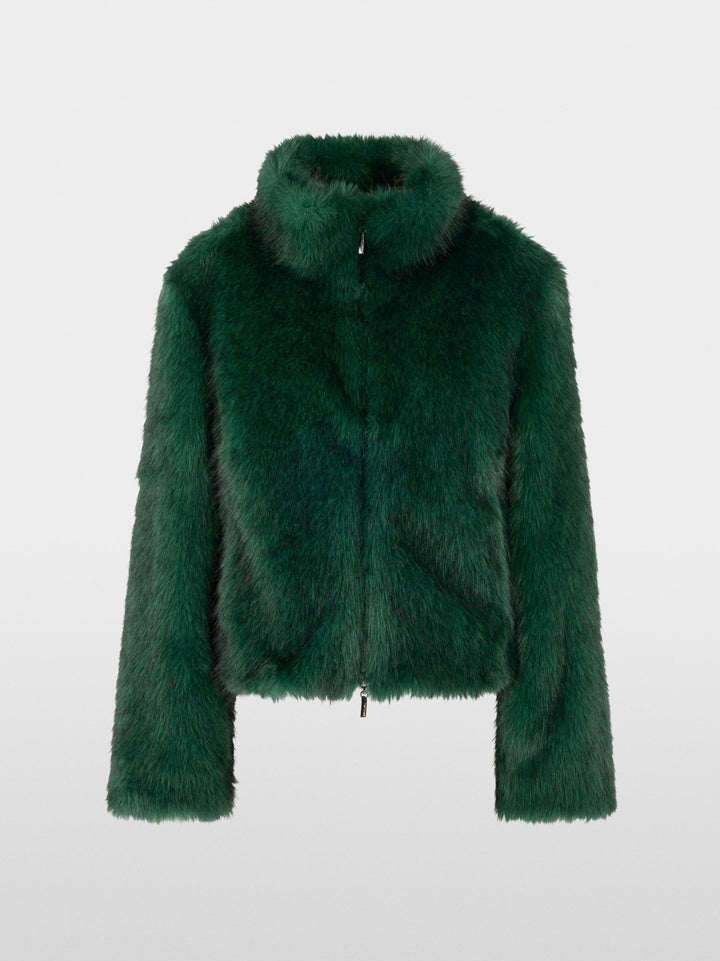 Cosy Faux Fur Jacket Dark Jade Green - Marc Cain - My Milou
