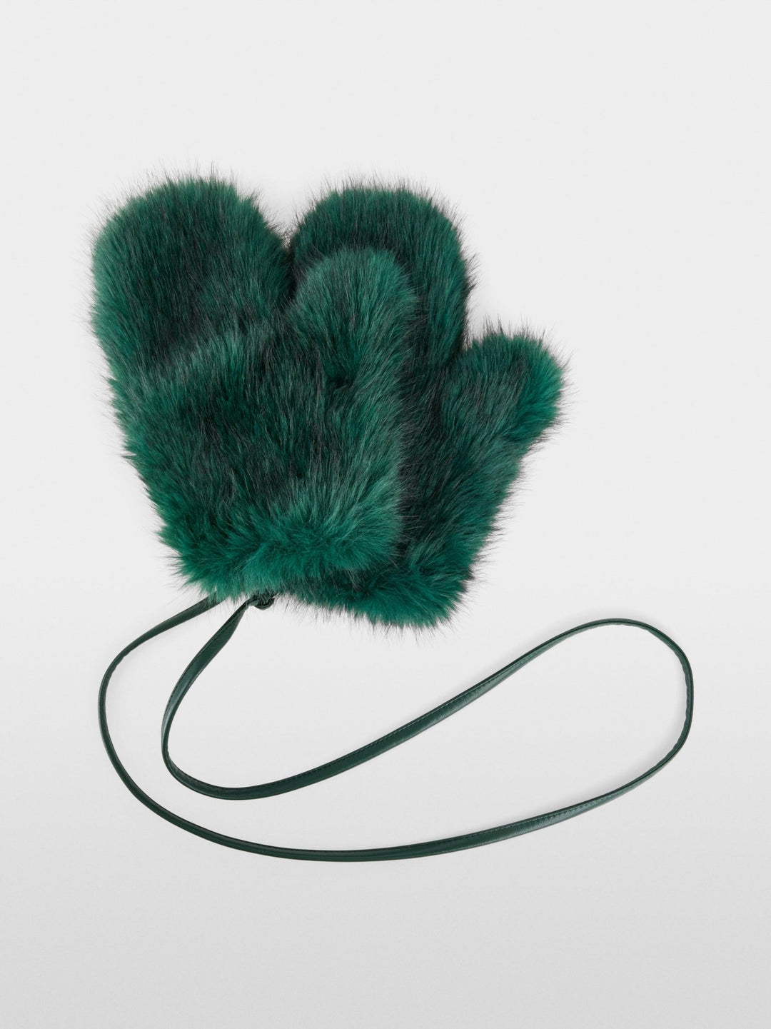 Cosy Faux Fur Mittens Dark Jade Green - Marc Cain - My Milou