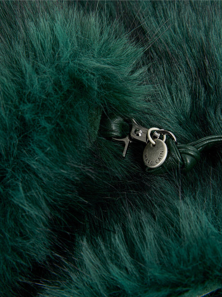 Cosy Faux Fur Mittens Dark Jade Green - Marc Cain - My Milou