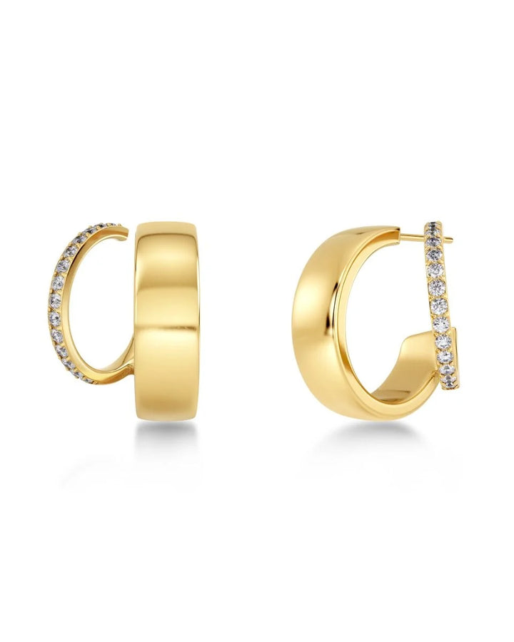 Plié Hoops Double Gold
