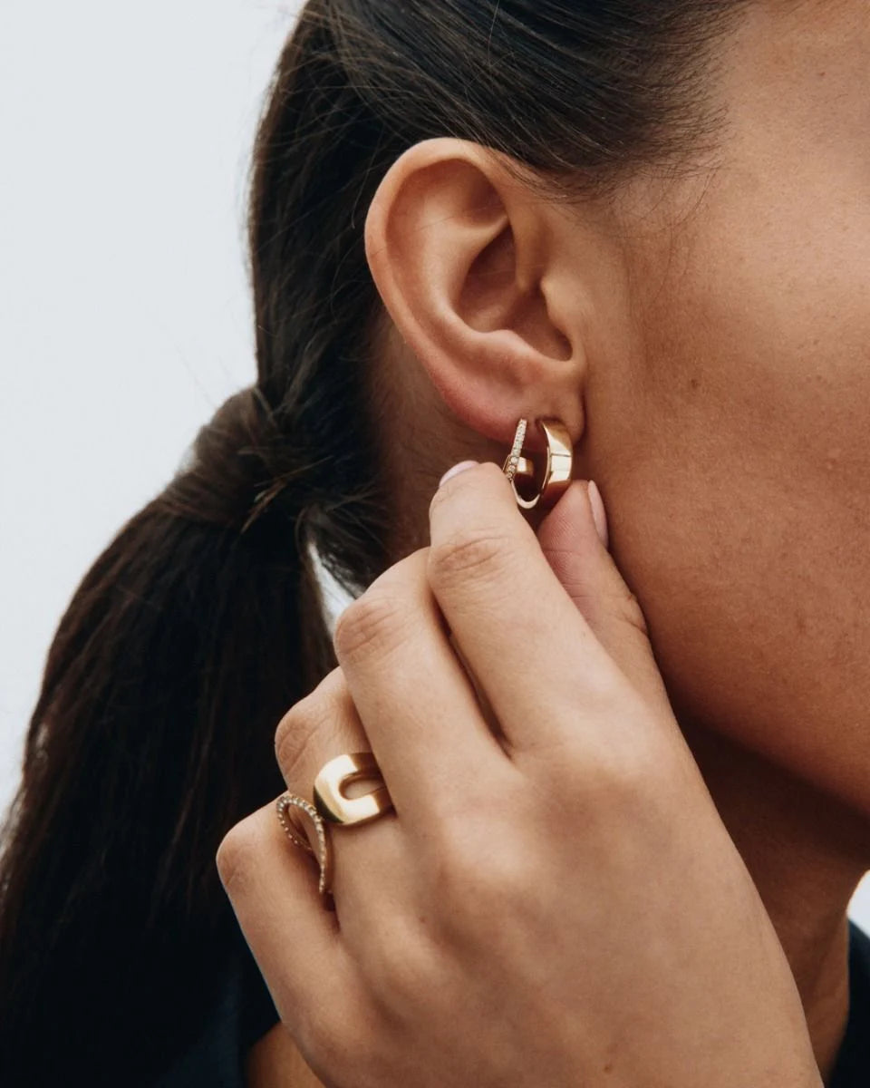 Plié Hoops Double Gold