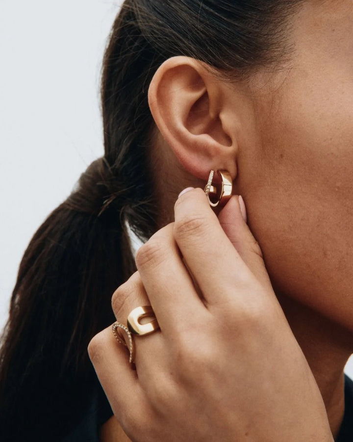 Plié Hoops Double Gold