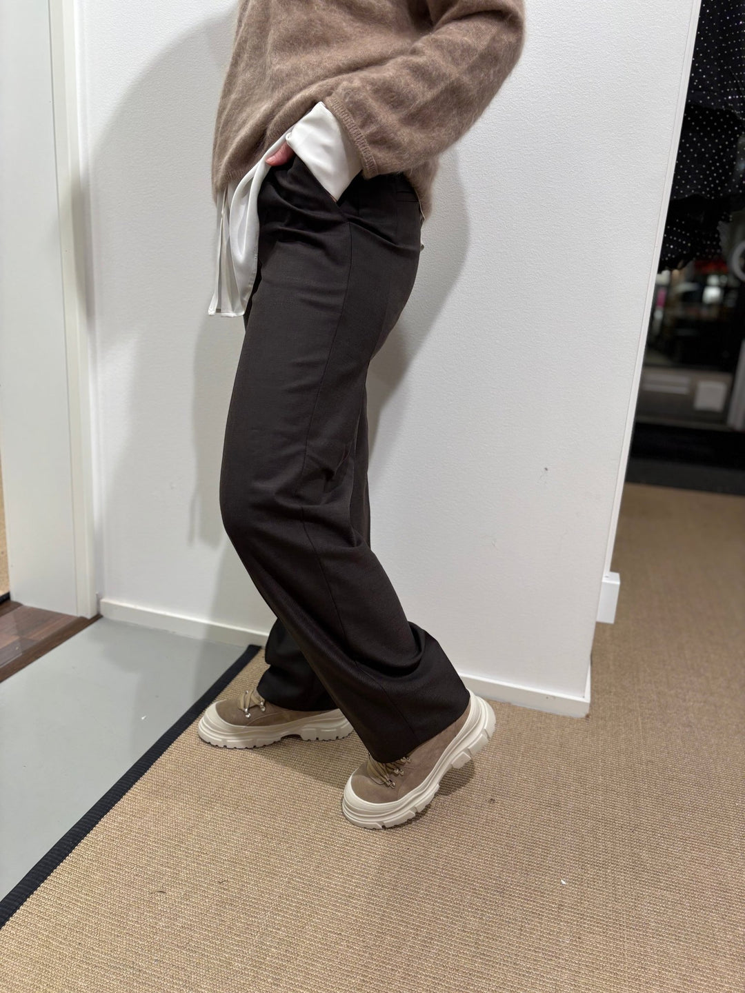 Elyssa Housut Chocolate Melange - Cambio - My Milou