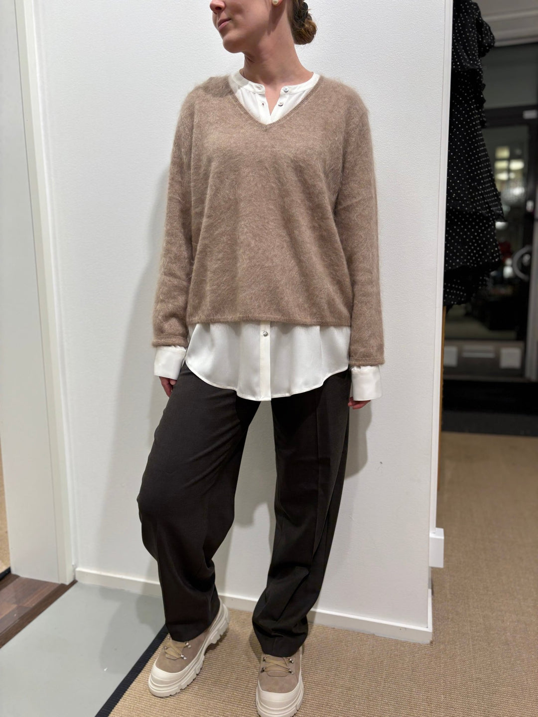 Elyssa Housut Chocolate Melange - Cambio - My Milou