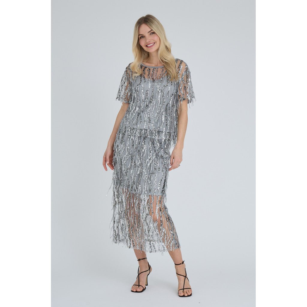 Fenja Paljettihame Light Grey - A-VIEW - My Milou