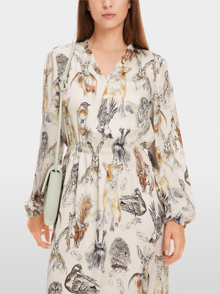 Fitted Mini Dress With Print Smoke - Marc Cain - My Milou