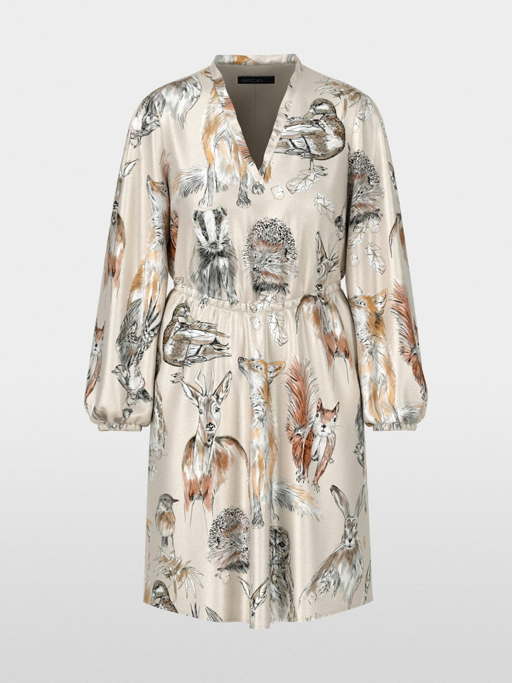 Fitted Mini Dress With Print Smoke - Marc Cain - My Milou