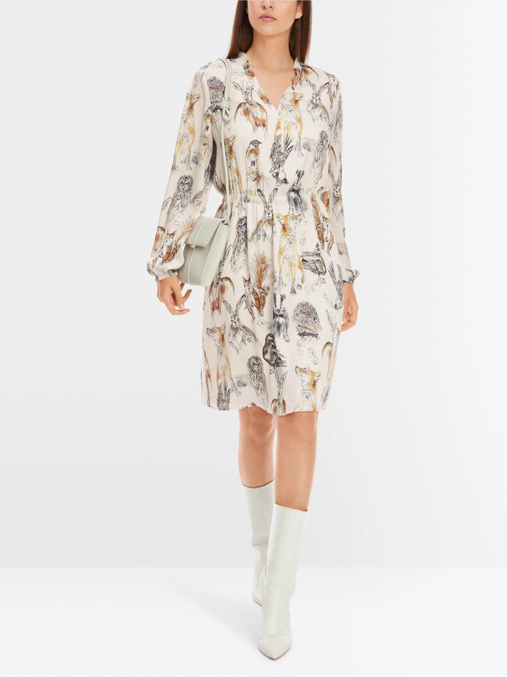 Fitted Mini Dress With Print Smoke - Marc Cain - My Milou