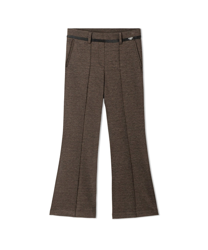 Francoise Cropped Housut Micro Tweed Espresso/Black - Cambio - My Milou