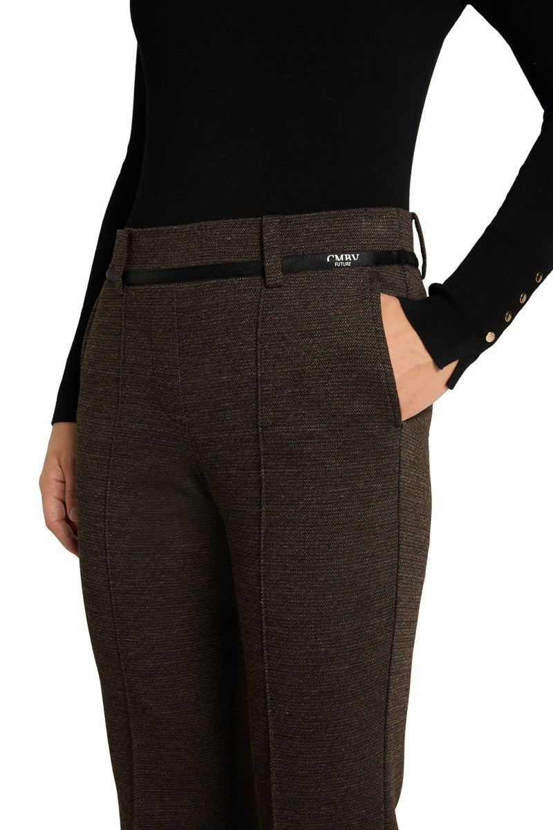 Francoise Cropped Housut Micro Tweed Espresso/Black - Cambio - My Milou