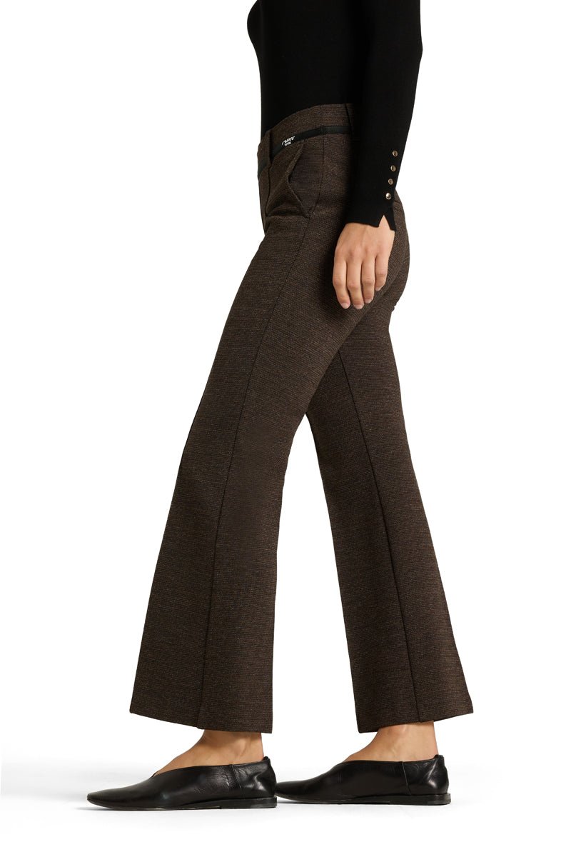 Francoise Cropped Housut Micro Tweed Espresso/Black - Cambio - My Milou