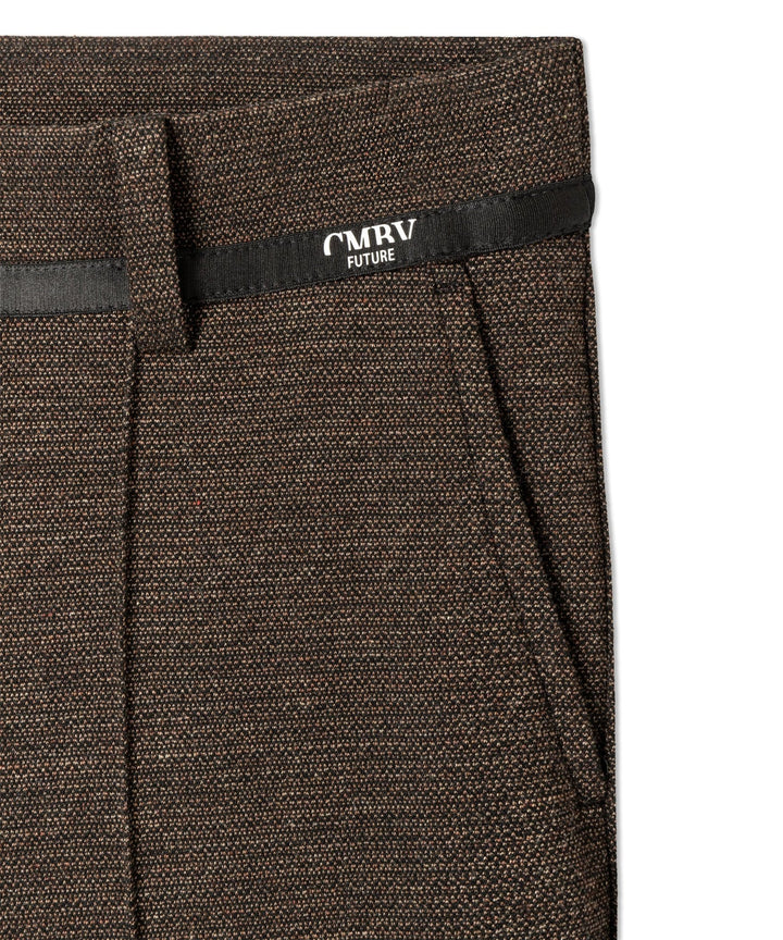 Francoise Cropped Housut Micro Tweed Espresso/Black - Cambio - My Milou