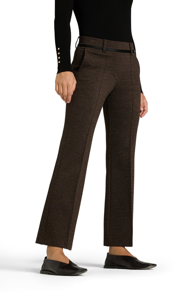 Francoise Cropped Housut Micro Tweed Espresso/Black - Cambio - My Milou