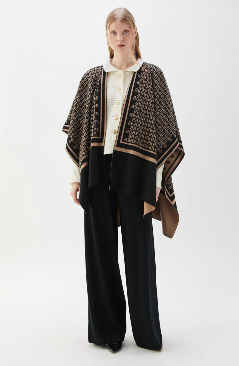 Garnette Poncho Black/Salty Caramel - Busnel - My Milou