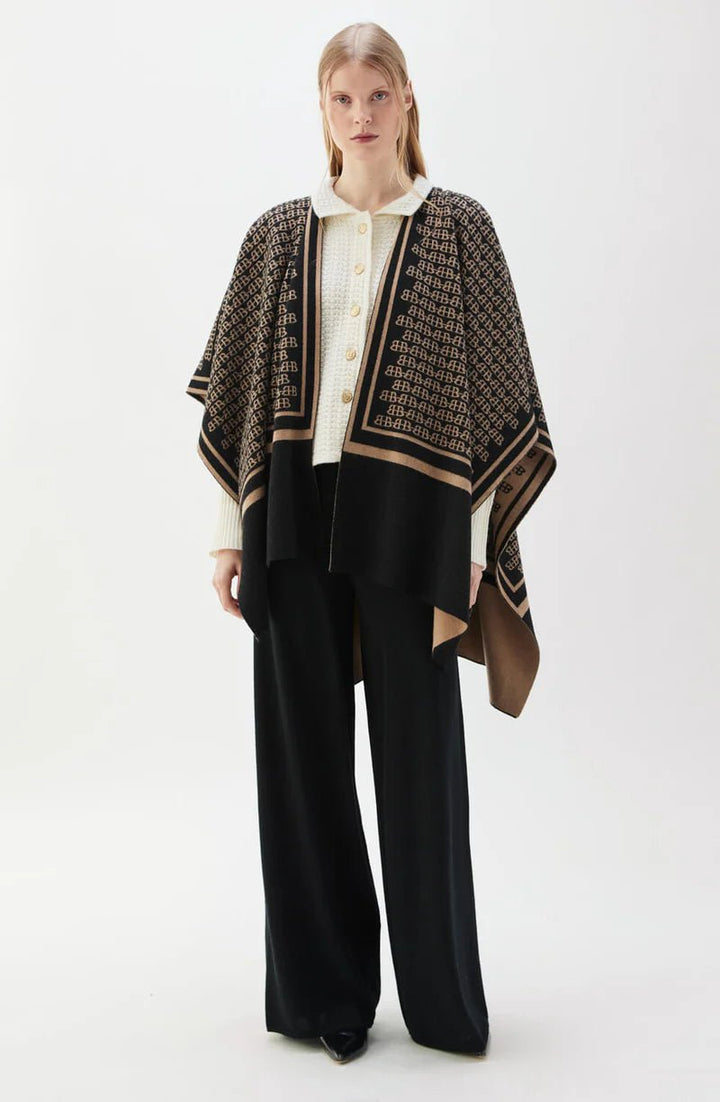 Garnette Poncho Black/Salty Caramel - Busnel - My Milou