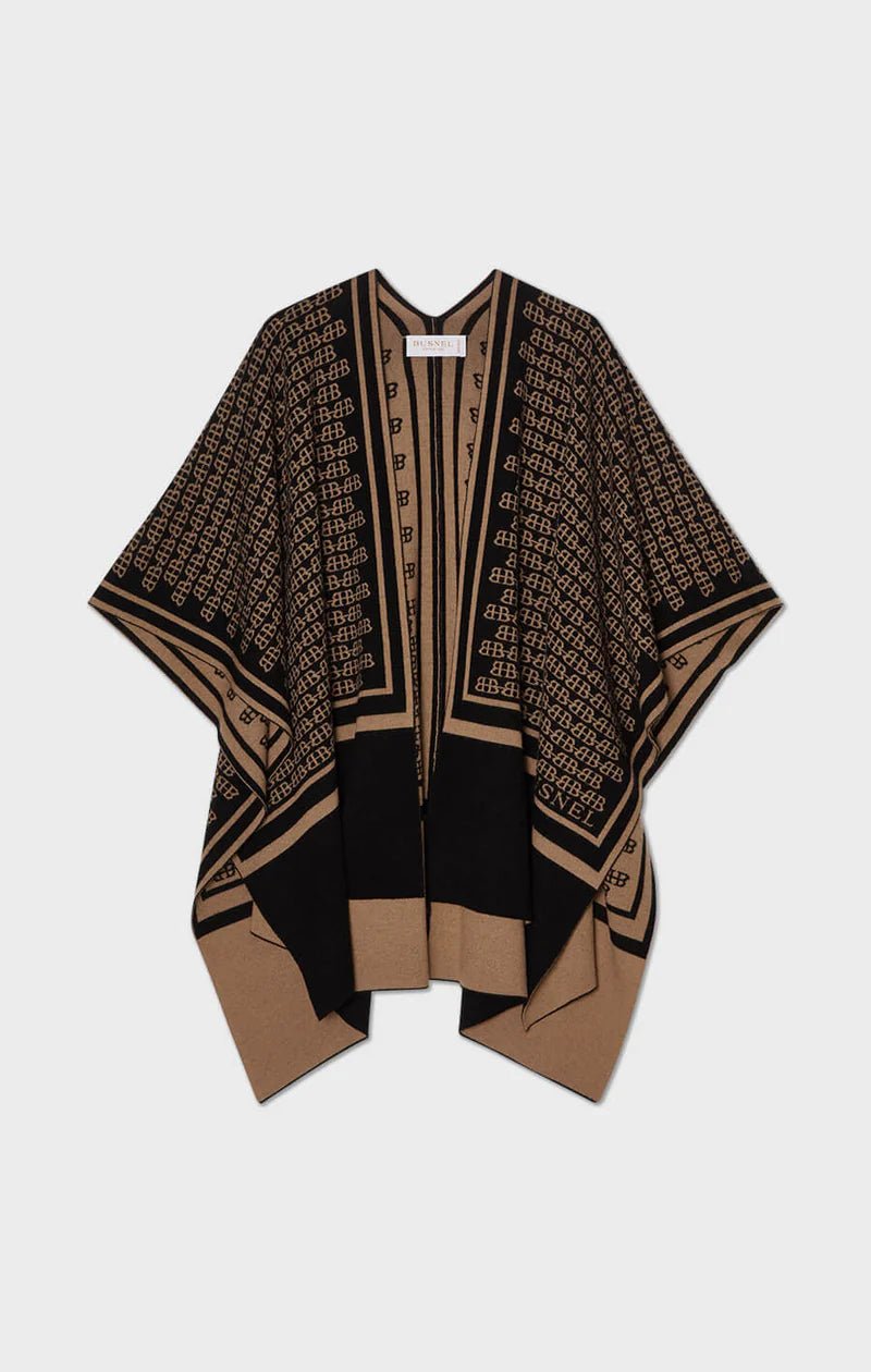 Garnette Poncho Black/Salty Caramel - Busnel - My Milou