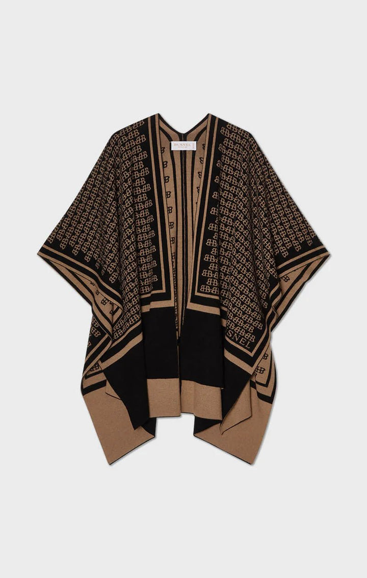 Garnette Poncho Black/Salty Caramel - Busnel - My Milou