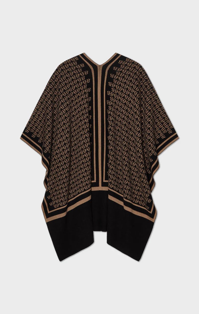 Garnette Poncho Black/Salty Caramel - Busnel - My Milou