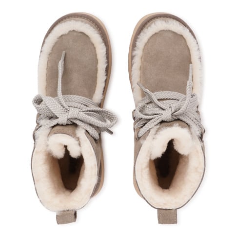 Gortani High Boots W/ Laces & Shearling Lining Taupe - Lovelies Studio - My Milou