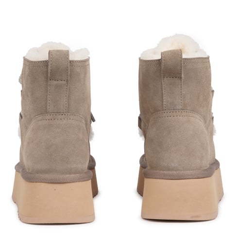 Gortani High Boots W/ Laces & Shearling Lining Taupe - Lovelies Studio - My Milou