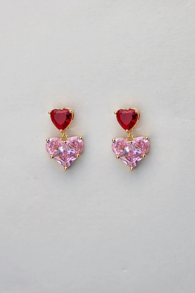 Heart Korvakorut Pink/Red CZ - BOW19 - My Milou