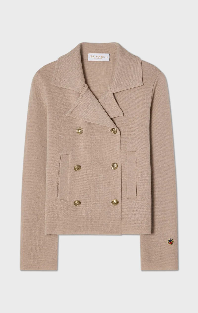 Indra Knitted Wool Jacket Fudge - Busnel - My Milou