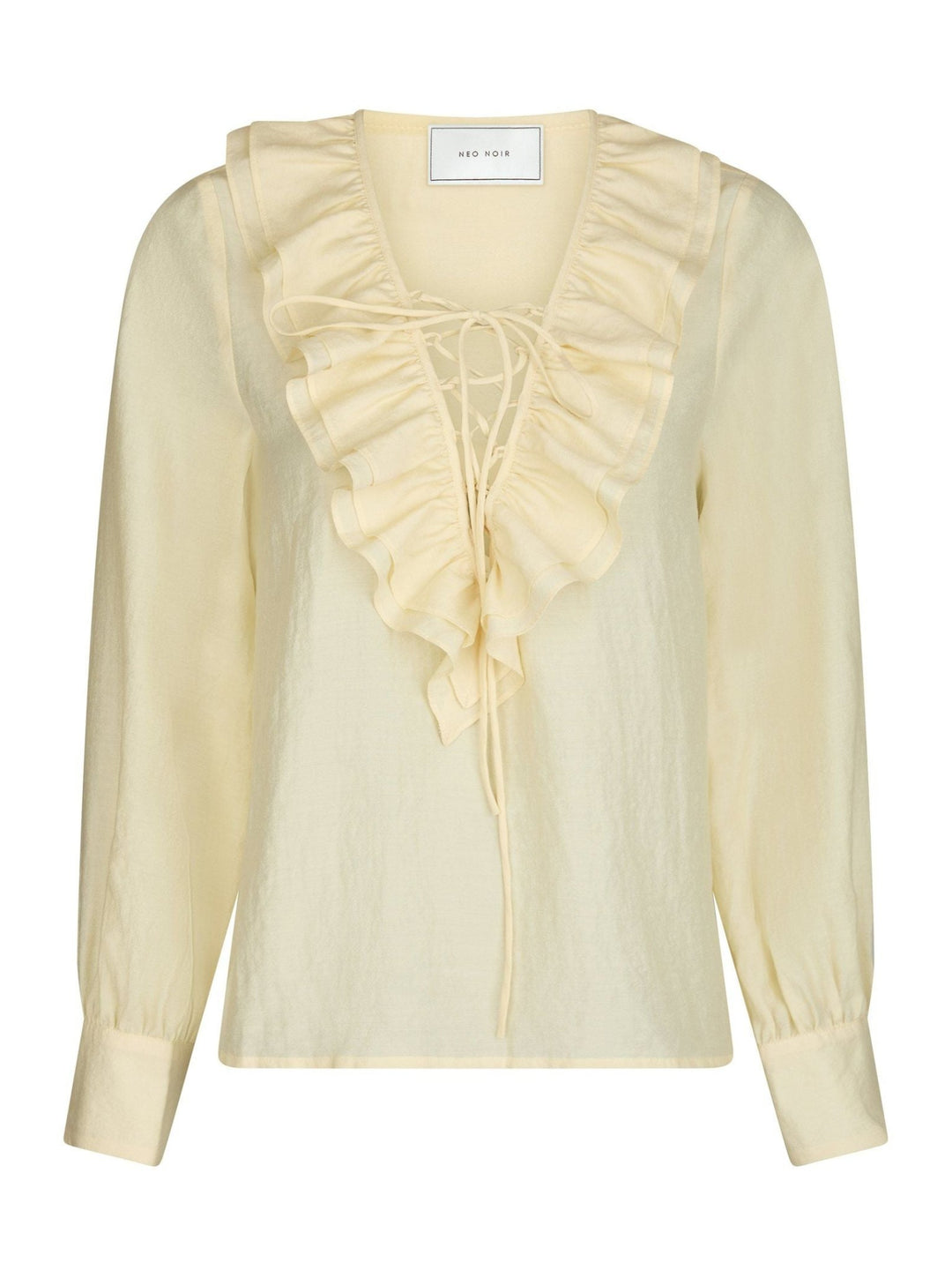Katarina Crepe Ruffle Pusero Light Yellow - Neo Noir - My Milou