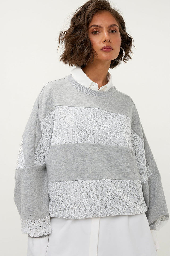 Lace Sweater Grey - AMAYA AMSTERDAM - My Milou