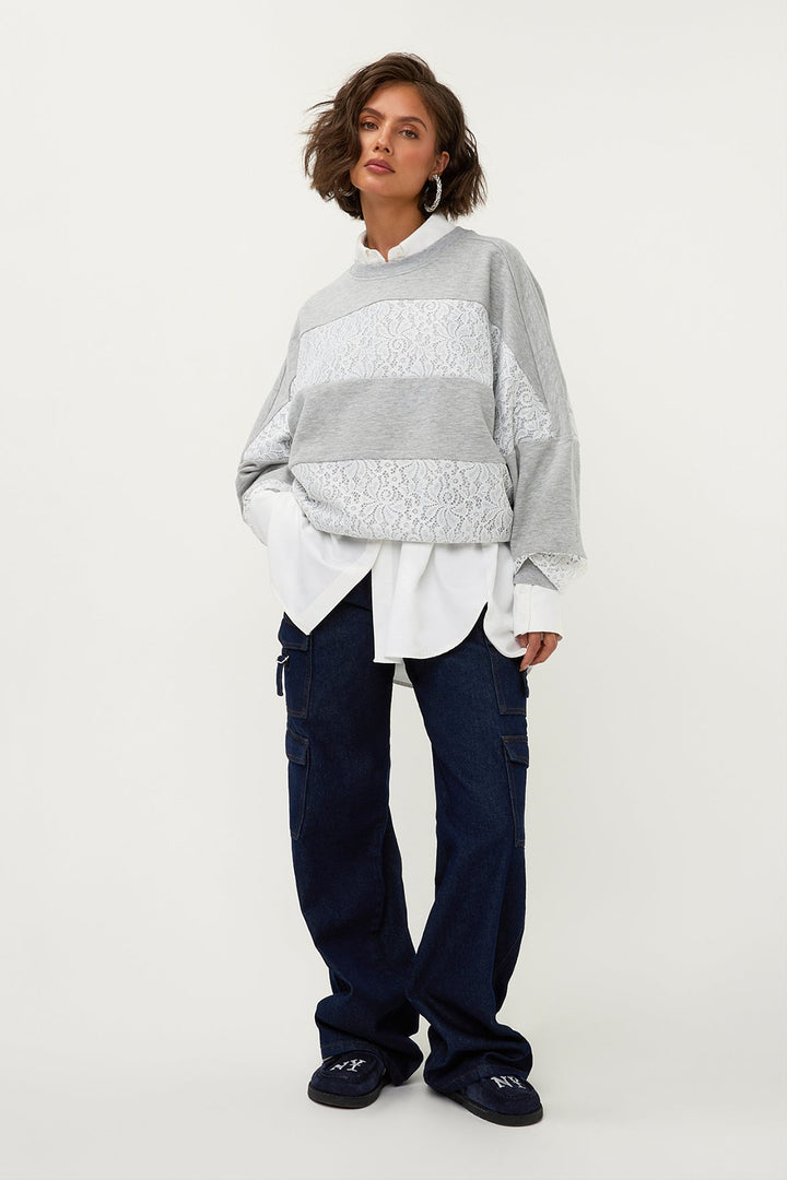 Lace Sweater Grey - AMAYA AMSTERDAM - My Milou