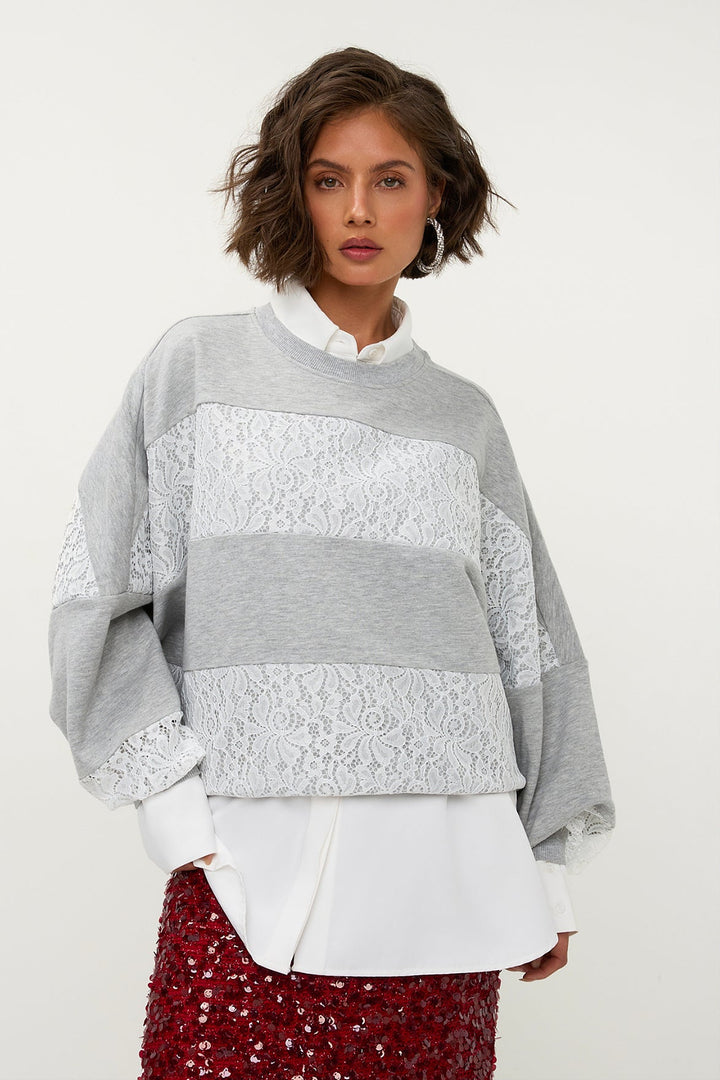 Lace Sweater Grey - AMAYA AMSTERDAM - My Milou