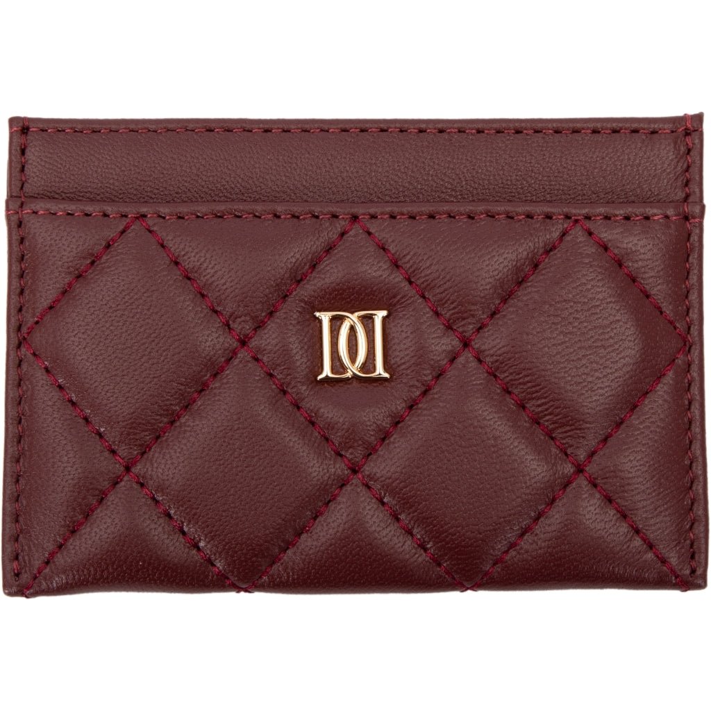 DARK Department Leather Quilted Korttikotelo Maroon tikattua nahkaa