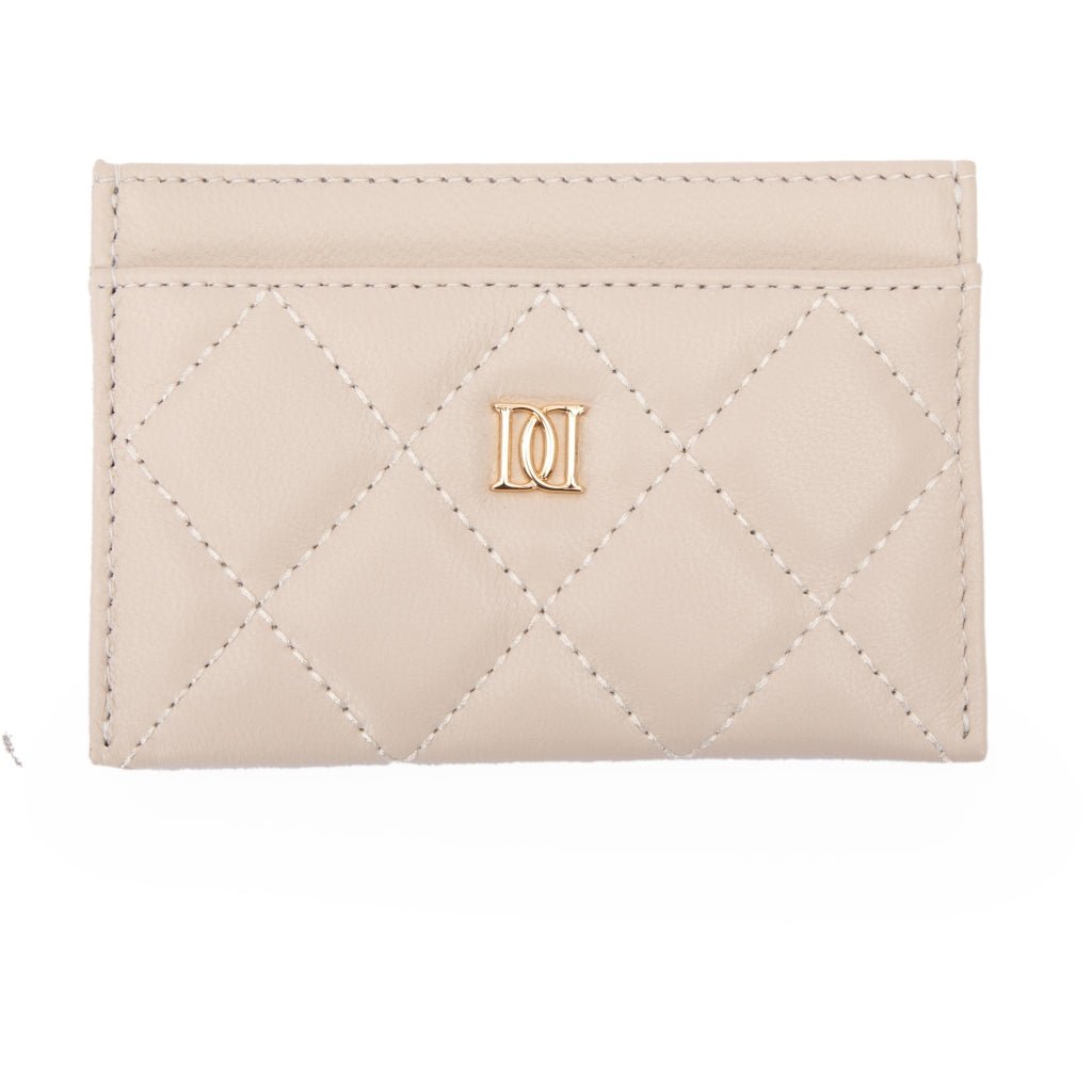DARK Department Leather Quilted Korttikotelo Sand tikattua nahkaa