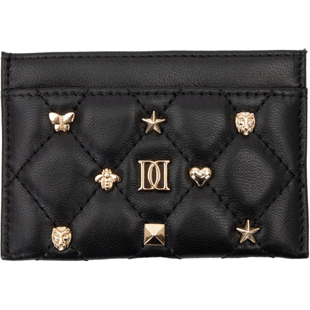 Leather Quilted Korttikotelo Sign Studs Black - DARK Department - My Milou