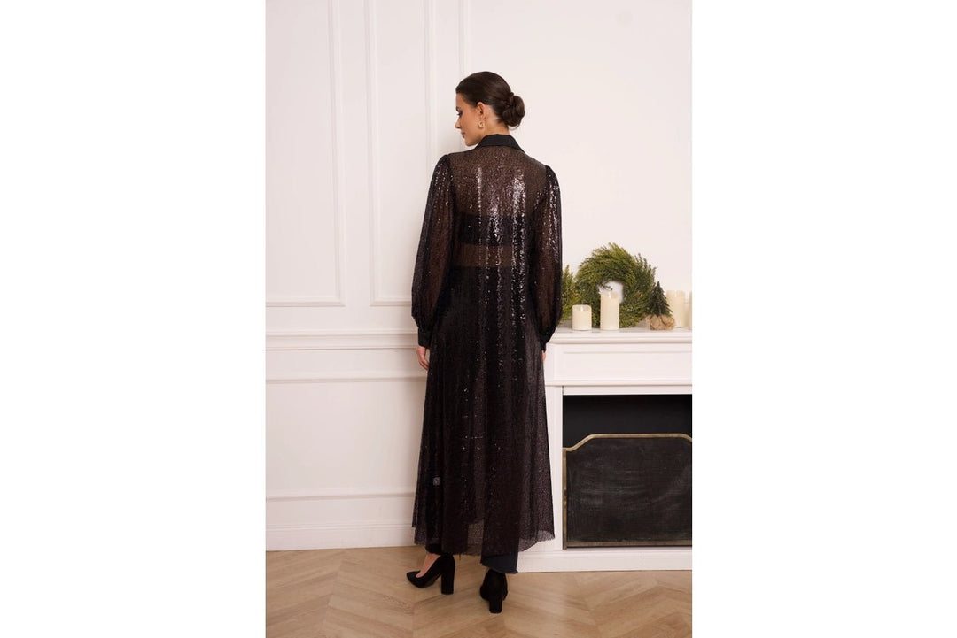 Long Sequin Dress Jacket Black - CHOKLATE PARIS - My Milou