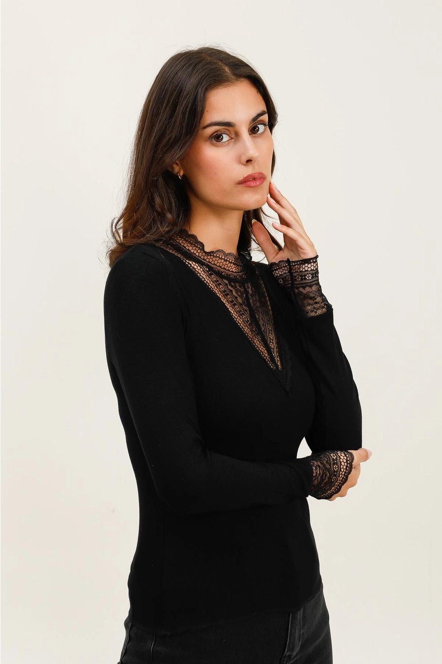 Louna Lace High - Neck Pusero Black - CHOKLATE PARIS - My Milou