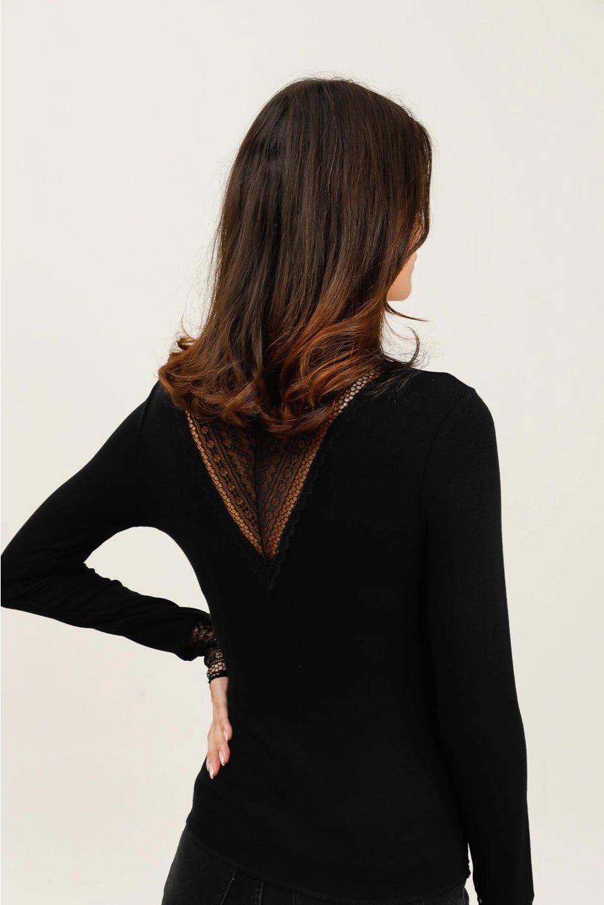 Louna Lace High - Neck Pusero Black - CHOKLATE PARIS - My Milou