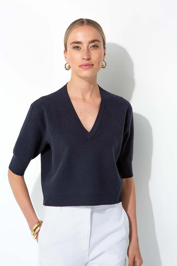 Lyhythihainen Neule Navy - CATNOIR - My Milou