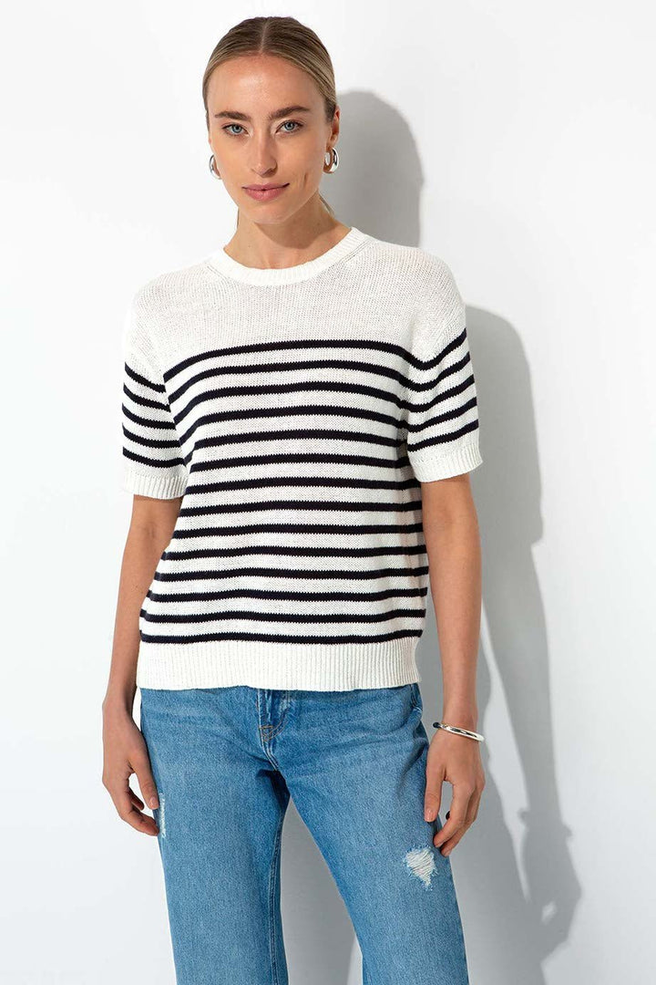 Lyhythihainen Raidallinen Neule Navy - CATNOIR - My Milou