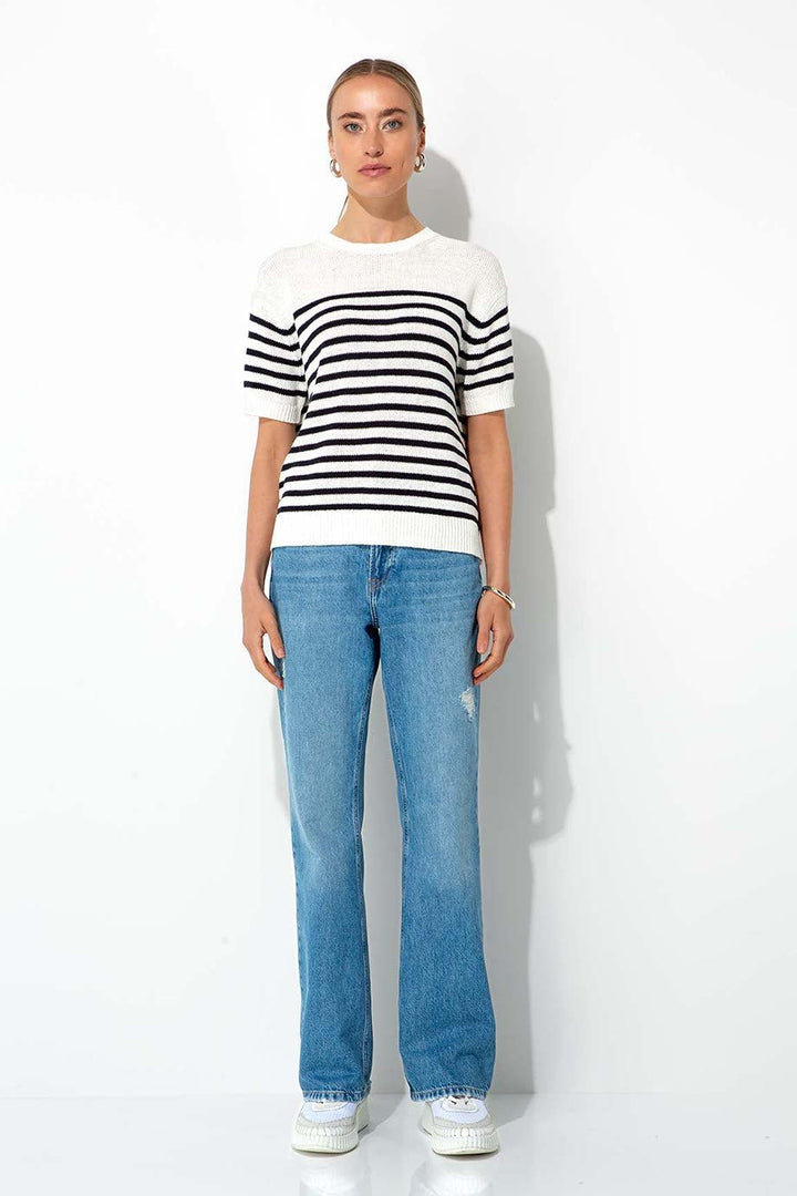 Lyhythihainen Raidallinen Neule Navy - CATNOIR - My Milou