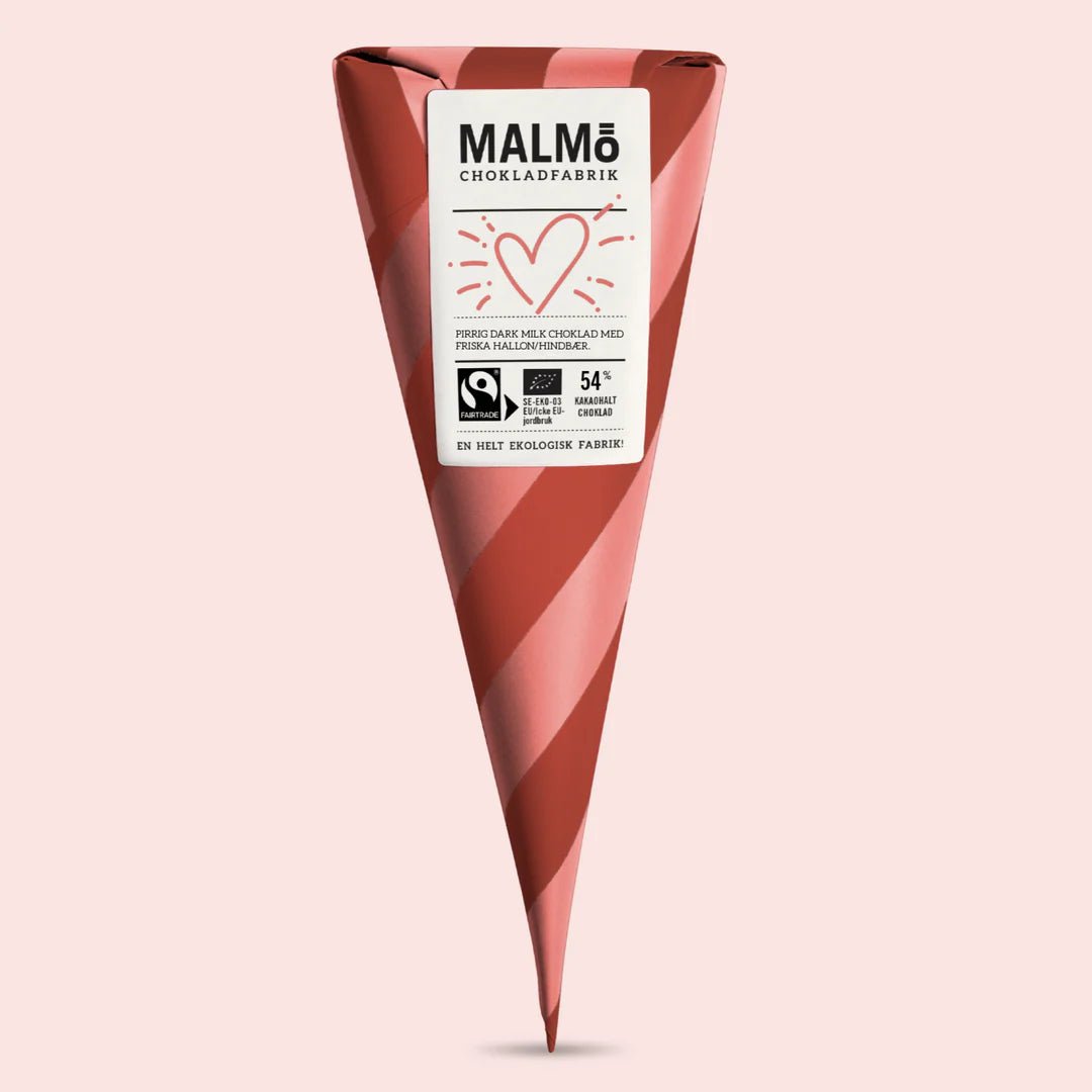 Malmö Chokladfabrik Kärleksstruten Suklaakartio Vadelma - Malmö Chokladfabrik - My Milou
